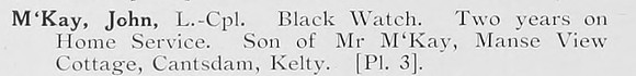 McKay J LCpl Black Watch Photo Available Plate 3