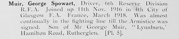 Muir G S Dvr Royal Field Artillery Photo Available Plate 5