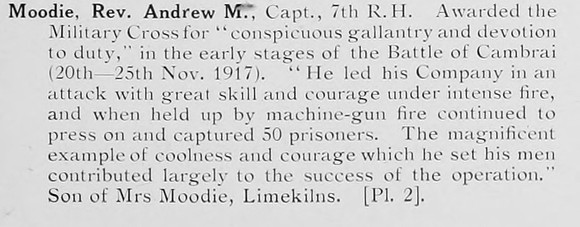 Moodie A M Captain MC 7th Black Watch Photo Available Plate 2