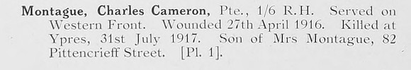 Montague CC Pte 6th Black Watch Photo Available Plate 1