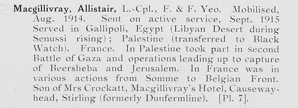 Macgillivray A LCpl Fife And Forfar Yeomanry Photo Available Plate 7
