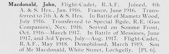 MacDonald J Flt Cadet Royal Air Force Photo Available Plate 6
