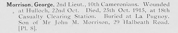 Morrison G 2nd Lt 10th Cameronians Photo Available Plate 8
