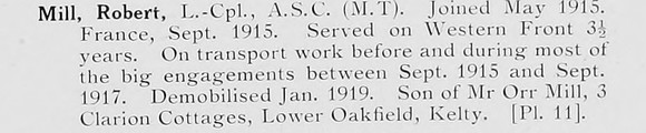 Mill R LCpl Army Service Corps Photo Available Plate 11