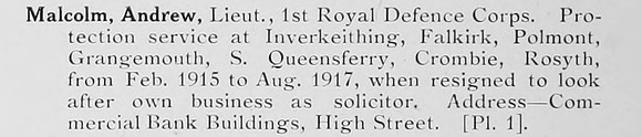 Malcolm A Lt Royal Defence Corps Photo Available Plate 1