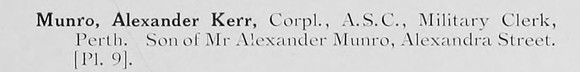 Munro A K Cpl Army Service Corps Photo Available Plate 9