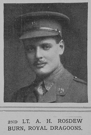 Rosdew-Burn A H 2nd Lt 1st Royal Dragoons The Illustrated London News 14th Nov 1914