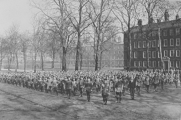 15th Battalion Royal Welsh Fusiliers (London Welsh) At Grays Inn Gardens 1915