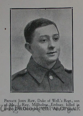 Raw J Pte 6th West Riding Regt Craven Roll Of Honour