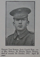 Robson T Pte 1st Scots Guards Craven Roll Of Honour