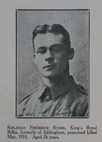 Ryder F Rfn 3rd KRRC Craven Roll Of Honour