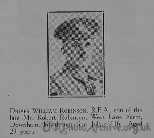 Robinson W Dvr RFA Craven Roll Of Honour