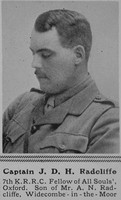 Radcliffe J D H Captain 7th Kings Royal Rifle Corps The Sphere 28th Aug 1915