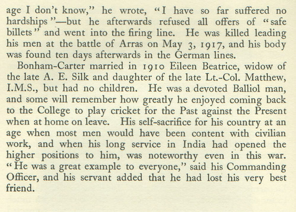 Bonham-Carter N 2nd Lt Household Battalion Obit Part 2