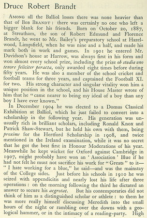 Brandt D R Lt 1st Rifle Brigade Obit Part 1