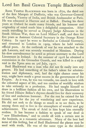 Blackwood B T 2nd Lt Lord 2nd Grenadier Guards Obit Part 1