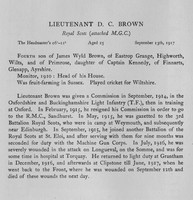 Brown D C Lt Machine Gun Corps Obit
