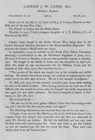 Cater J W Capain MC Middlesex Regiment Obit
