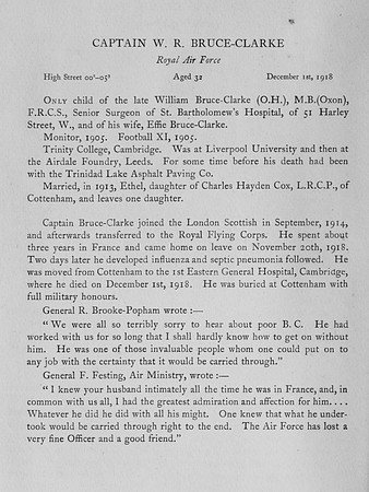 Bruce-Clarke W R Captain MBE Royal Air Force Obit