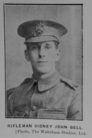 Bell S J Rfn 1393 9th London Regiment (Queen Victoria's Rifles)