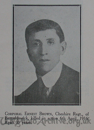 Brown E Cpl Cheshire Regt Craven Roll Of Honour