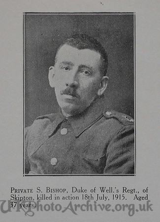 Bishop S Pte 6th West Riding Regt Craven Roll Of Honour