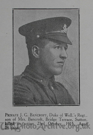 Bancroft J G Pte 6th West Riding Regt Craven Roll Of Honour