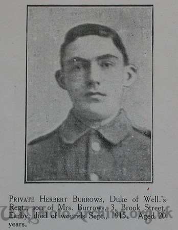 Burrows H Pte 8th West Riding Regt Craven Roll Of Honour