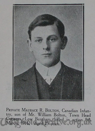 Bolton M R Pte 3rd CEF Craven Roll Of Honour