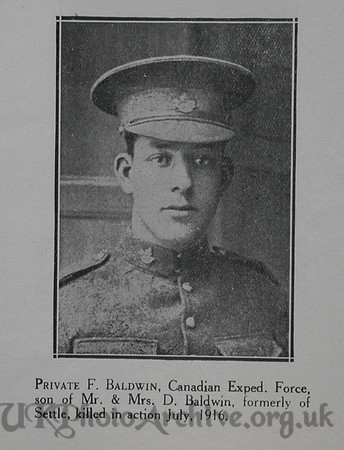 Baldwin F Pte 49th CEF Craven Roll Of Honour