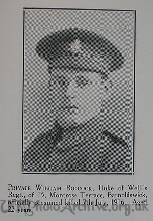 Boocock W Pte 9th West Riding Regt Craven Roll Of Honour