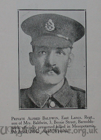 Baldwin A Pte 6th East Lancs Regt Craven Roll Of Honour
