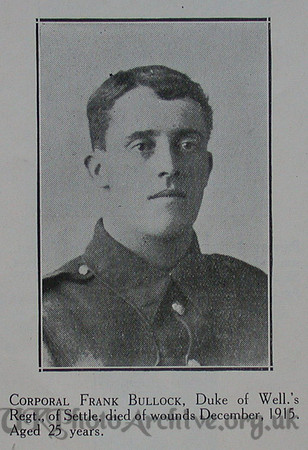 Bullock F Cpl West Riding Regt Craven Roll Of Honour