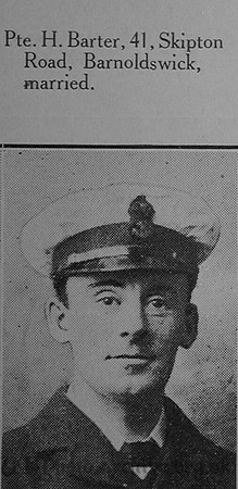 Barter H Junior Reserve Attendant M10069 H.M. Hospital Ship Rohilla Royal Navy Craven Roll Of Honour