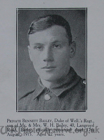Bailey B Pte 8th West Riding Regt Craven Roll Of Honour