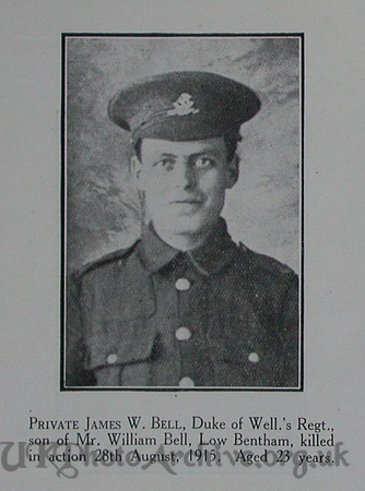 Bell J W Pte 6th West Riding Regt Craven Roll Of Honour