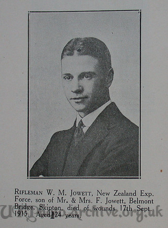 Jowett W M Rfn NZEF Craven Roll Of Honour