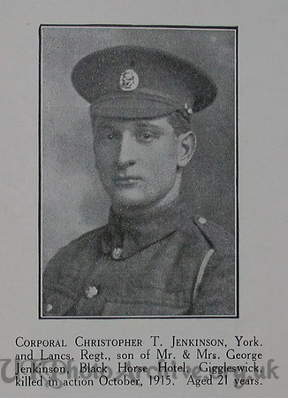 Jenkinson C T Cpl 1st York Lancs Regt Craven Roll Of Honour