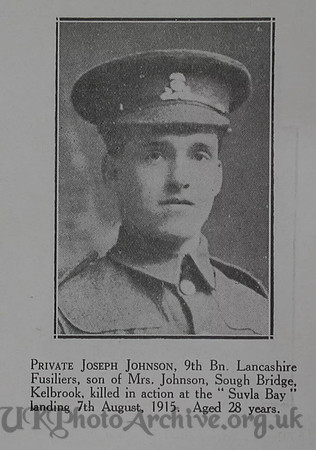Johnson J Pte 9th Lancashire Fusiliers Craven Roll Of Honour
