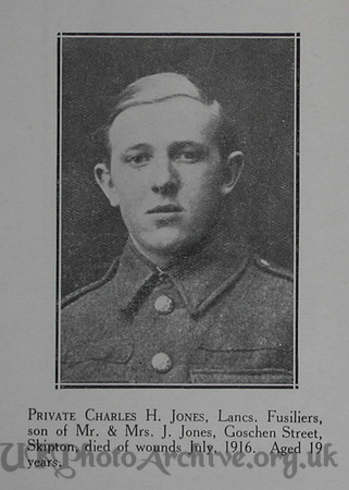 Jones C H Pte 18th Lancashire Fusiliers Craven Roll Of Honour