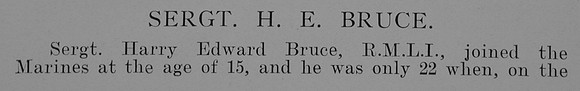 Bruce H E Sergt CH-16361 1st R.M. Bn. R.N. Div Royal Marine Light Infantry Part 1