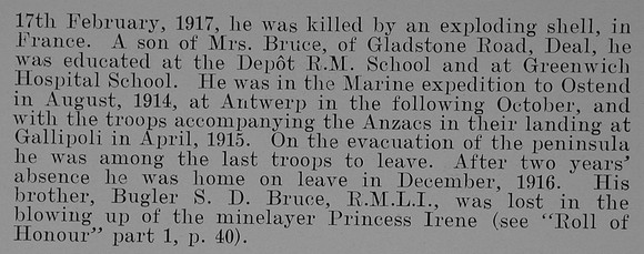 Bruce H E Sergt CH-16361 1st R.M. Bn. R.N. Div Royal Marine Light Infantry Part 2