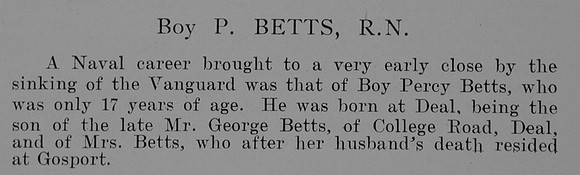 Betts P Boy J-57366 HMS Vanguard Royal Navy