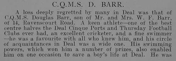 Barr W D Coy Qtr Mst Sergt 200524 4th East Kent Regiment Part 1
