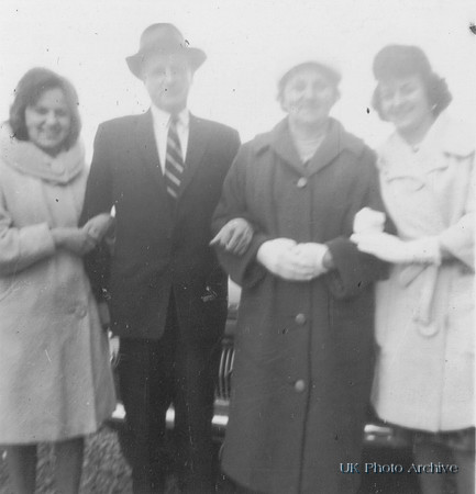 A Family Group 1950s Mum And Dad With Their Two Daughters