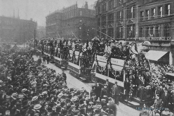 The Formal Starting Of The Corporation Electric Cars At Manchester On 6th Jun 1901