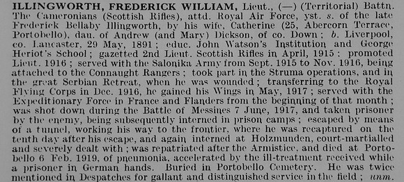 Illingworth F W Lt The Cameronians