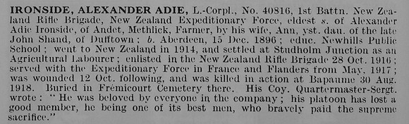 Ironside A A L/Cpl 408161st New Zealand Rifle Brigade