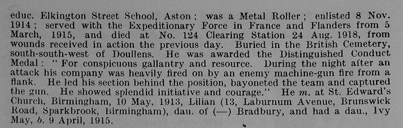 Newey H Sergt DCM 305886 14th Royal Warwickshire Regiment Obit Part 2