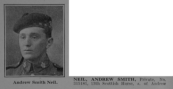 Neil A S Pte 315181 Scottish Horse Obit Part 1 De Ruvignys Roll Of Honour Vol 5